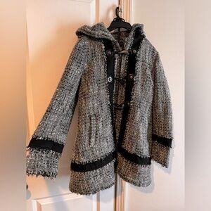 GUESS Wool Blend Pea Coat Hooded Zip